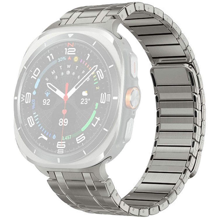 For Samsung Galaxy Watch Ultra 47mm Watch Band Magnetic Stainless Steel Replacement Strap - Titanium