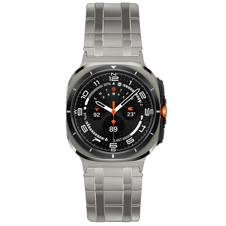 For Samsung Galaxy Watch Ultra 47mm Watch Band Magnetic Stainless Steel Replacement Strap - Titanium