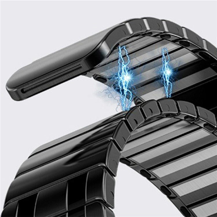 For Samsung Galaxy Watch Ultra 47mm Watch Band Magnetic Stainless Steel Replacement Strap - Titanium