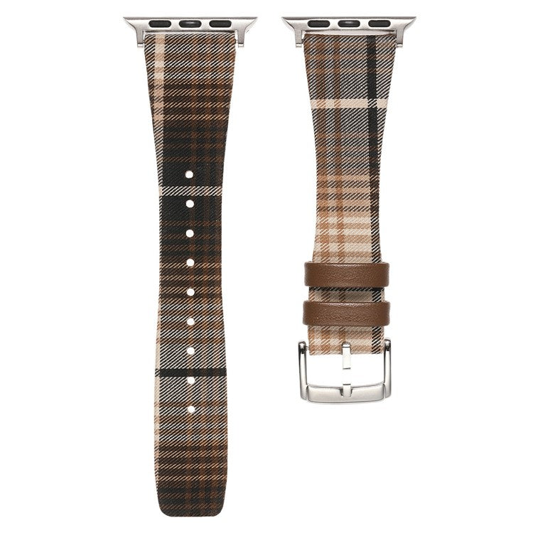 Plaid Woolen Strap for Apple Watch Series 10 46mm / Ultra 2 Ultra 49mm / Series 9 8 7 45mm / SE (2023) SE (2022) SE 6 5 4 44mm / 3 2 1 42mm - Style 2