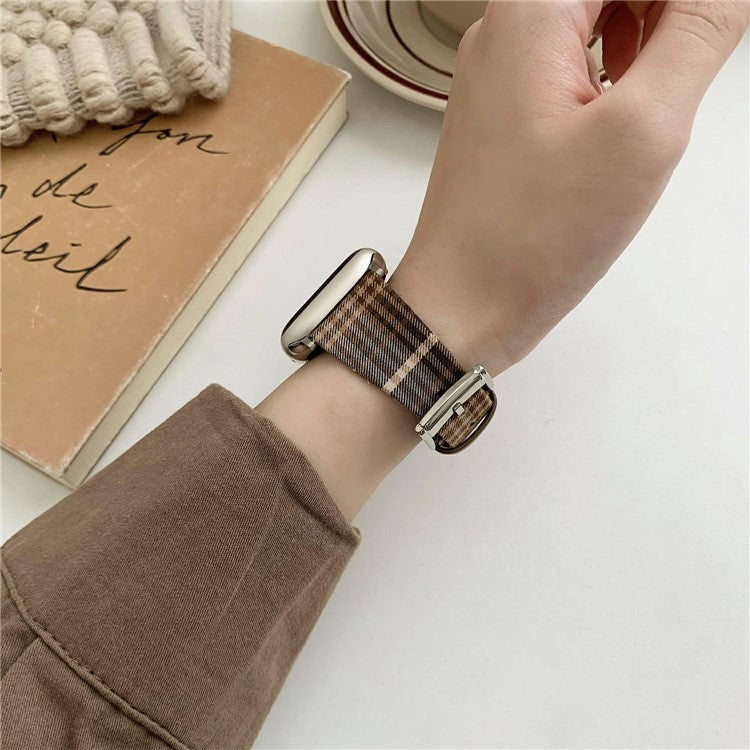 Plaid Woolen Strap for Apple Watch Series 10 46mm / Ultra 2 Ultra 49mm / Series 9 8 7 45mm / SE (2023) SE (2022) SE 6 5 4 44mm / 3 2 1 42mm - Style 2