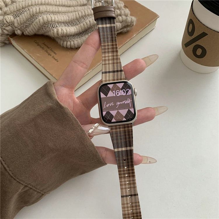Plaid Woolen Strap for Apple Watch Series 10 46mm / Ultra 2 Ultra 49mm / Series 9 8 7 45mm / SE (2023) SE (2022) SE 6 5 4 44mm / 3 2 1 42mm - Style 2