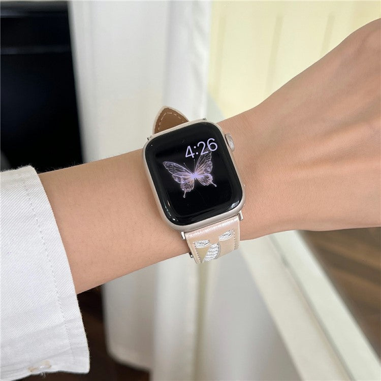 Mesh + Leather Strap for Apple Watch Series 10 46mm / Ultra 2 Ultra 49mm / Series 9 8 7 45mm / SE (2023) SE (2022) SE 6 5 4 44mm / 3 2 1 42mm - White