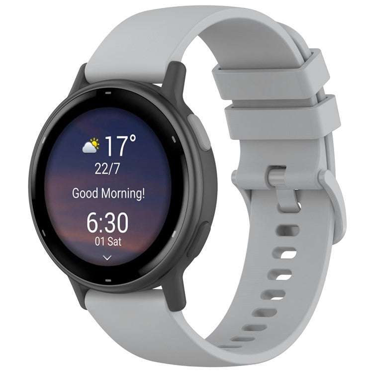 For Garmin Approach S50 / vivoactive 5 Silicone Watch Band 20mm Quick Release Replacement Strap - Grey