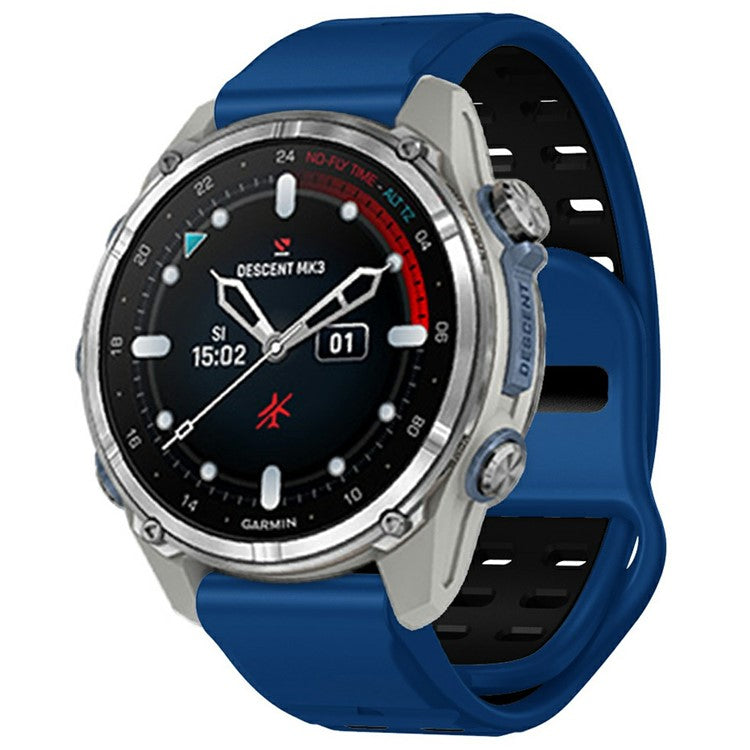 For Garmin Fenix 8 51mm / Enduro 3 / Enduro 2 Silicone Watchband Quick Release Buckle Dual Color Watch Strap - Sapphire+Black