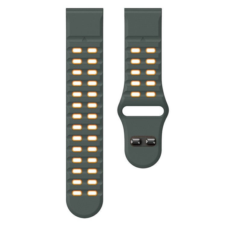 For Garmin Fenix 8 51mm / Enduro 3 / Enduro 2 Silicone Watchband Quick Release Buckle Dual Color Watch Strap - Charcoal Grey+Orange