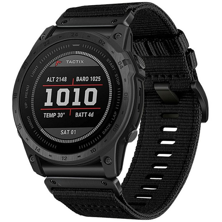 Watchband for Garmin Fenix 8 51mm / Enduro 3 / Instinct 2X Universal 26mm Quick Release Nylon Canvas Watch Strap - Black