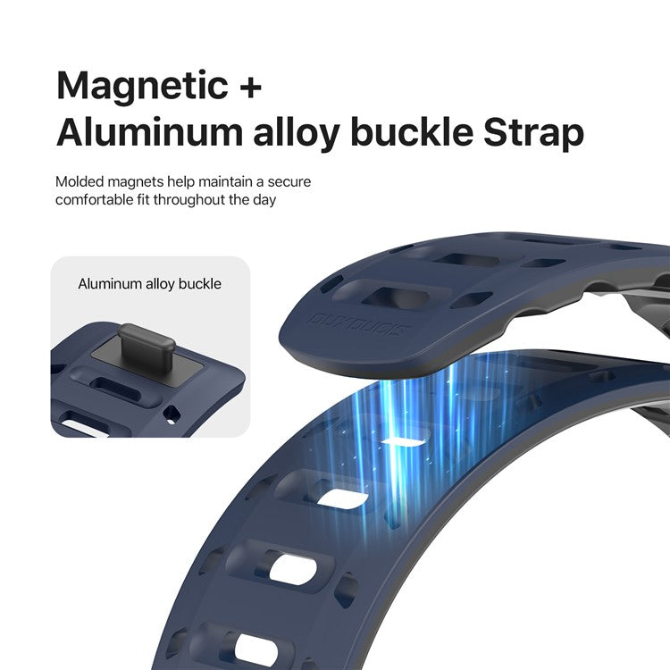 DUX DUCIS For Apple Watch Series 10 46mm / Ultra 2 Ultra 49mm / 9 8 7 45mm / SE (2023) SE (2022) SE 6 5 4 44mm / 3 2 1 42mm Silicone Strap - Blue Black