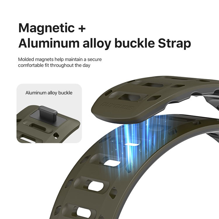 DUX DUCIS For Apple Watch Series 10 46mm / Ultra 2 Ultra 49mm / 9 8 7 45mm / SE (2023) SE (2022) SE 6 5 4 44mm / 3 2 1 42mm Silicone Strap - Green Black