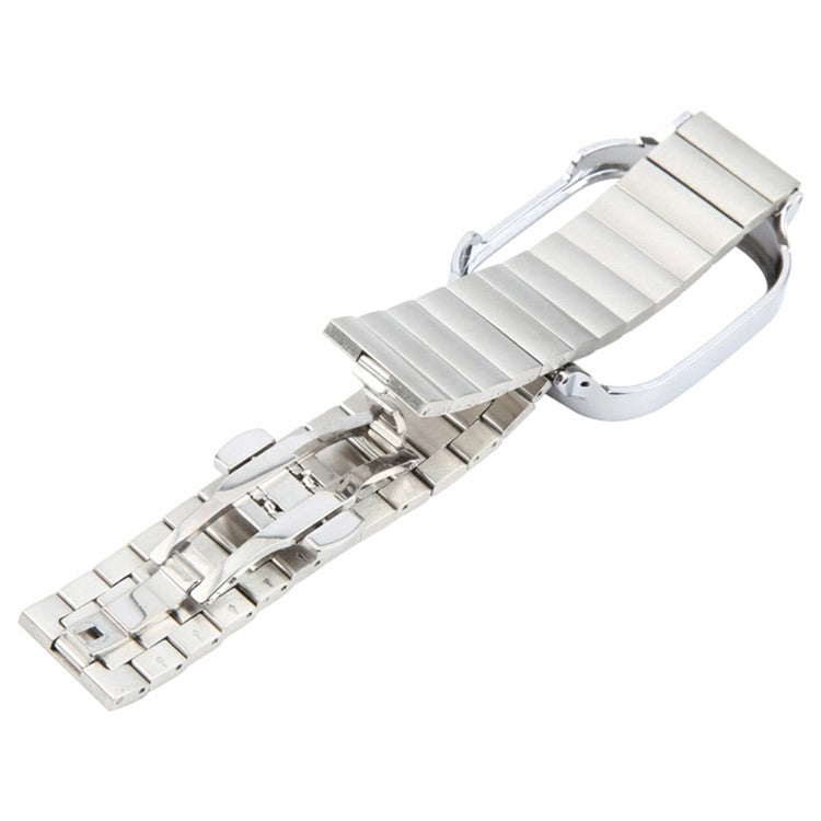 For Xiaomi Redmi Watch 3 Lite Stainless Steel Replacement Strap with Metal Watch Case - Silver