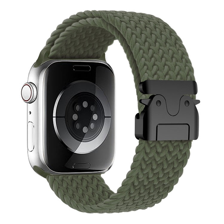 Strap for Apple Watch Series 10 42mm / 9 8 7 41mm / SE (2023) SE (2022) SE 6 5 4 40mm / 3 2 1 38mm Woven Watch Band - Olive Green