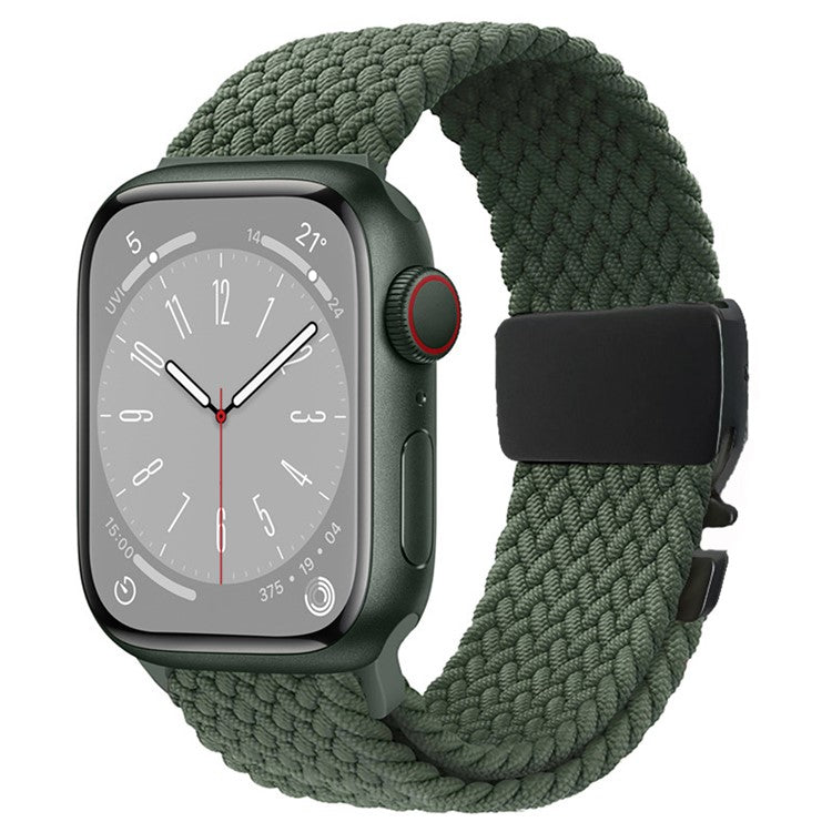 Strap for Apple Watch Series 10 42mm / 9 8 7 41mm / SE (2023) SE (2022) SE 6 5 4 40mm / 3 2 1 38mm Woven Watch Band - Olive Green