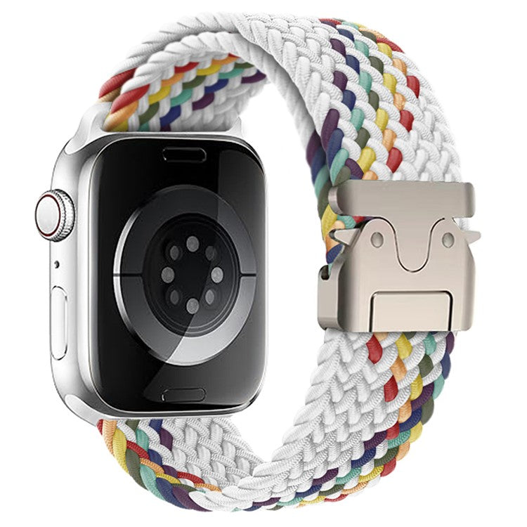 Strap for Apple Watch Series 10 42mm / 9 8 7 41mm / SE (2023) SE (2022) SE 6 5 4 40mm / 3 2 1 38mm Woven Watch Band - White Rainbow