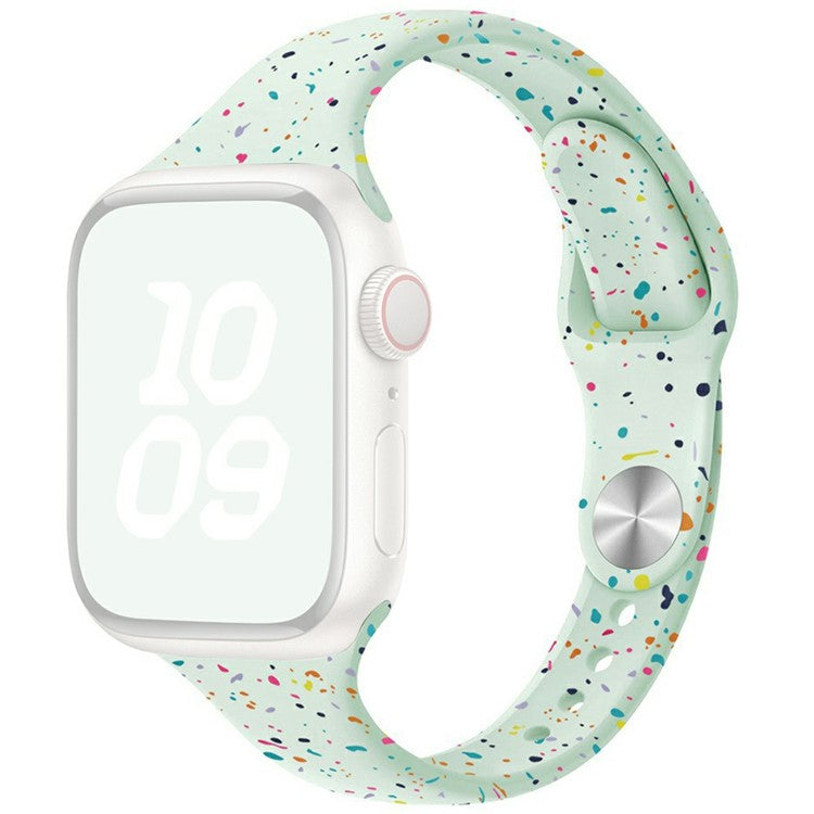 Silicone Strap for Apple Watch Series 10 42mm / 9 8 7 41mm / SE (2023) SE (2022) SE 6 5 4 40mm / 3 2 1 38mm Watch Band - Soft Mint