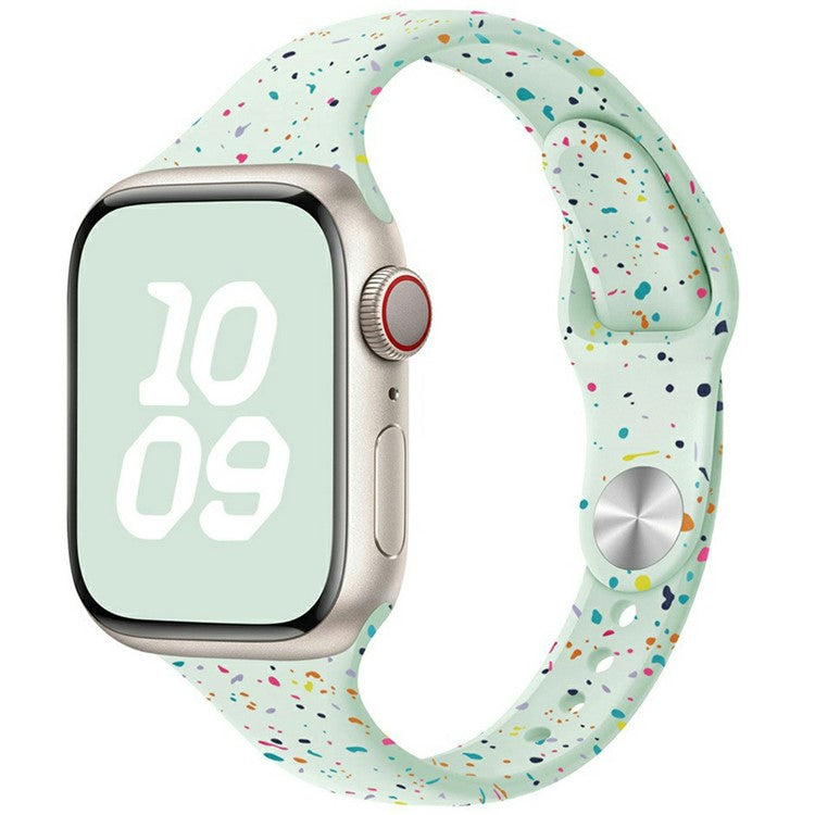 Silicone Strap for Apple Watch Series 10 42mm / 9 8 7 41mm / SE (2023) SE (2022) SE 6 5 4 40mm / 3 2 1 38mm Watch Band - Soft Mint