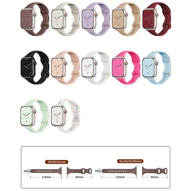 Strap for Apple Watch Series 10 42mm / 9 8 7 41mm / SE (2023) SE (2022) SE 6 5 4 40mm / 3 2 1 38mm Silicone Band - Black