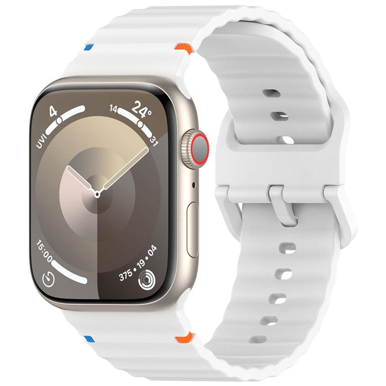 KALEBOL Silicone Strap for Apple Watch Series 10 46mm / Ultra 2 / Ultra 49mm / 9 8 7 45mm / SE (2023) SE (2022) SE 6 5 4 44mm / 3 2 1 42mm Band - White