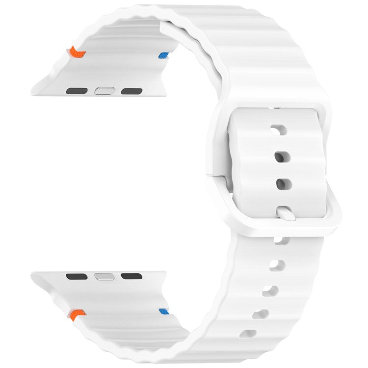 KALEBOL Silicone Strap for Apple Watch Series 10 46mm / Ultra 2 / Ultra 49mm / 9 8 7 45mm / SE (2023) SE (2022) SE 6 5 4 44mm / 3 2 1 42mm Band - White