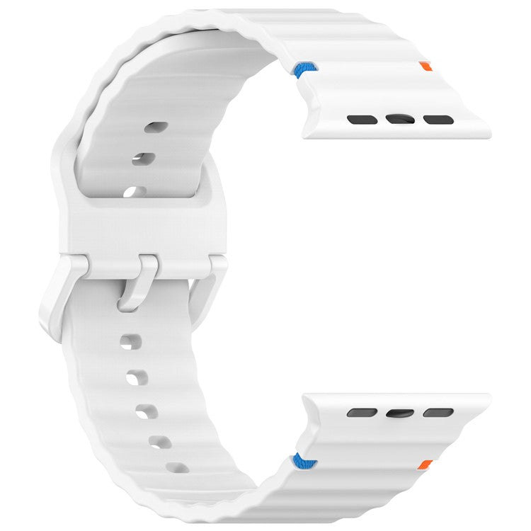 KALEBOL Silicone Strap for Apple Watch Series 10 46mm / Ultra 2 / Ultra 49mm / 9 8 7 45mm / SE (2023) SE (2022) SE 6 5 4 44mm / 3 2 1 42mm Band - White