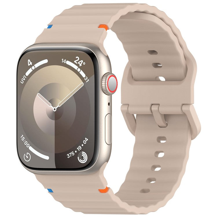 KALEBOL Silicone Strap for Apple Watch Series 10 46mm / Ultra 2 / Ultra 49mm / 9 8 7 45mm / SE (2023) SE (2022) SE 6 5 4 44mm / 3 2 1 42mm Band - Milk Tea