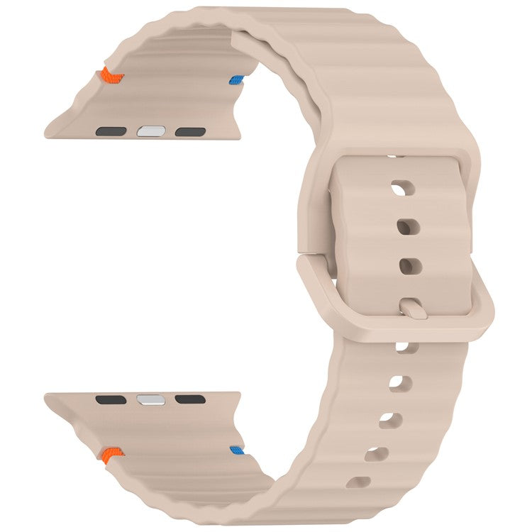 KALEBOL Silicone Strap for Apple Watch Series 10 46mm / Ultra 2 / Ultra 49mm / 9 8 7 45mm / SE (2023) SE (2022) SE 6 5 4 44mm / 3 2 1 42mm Band - Milk Tea