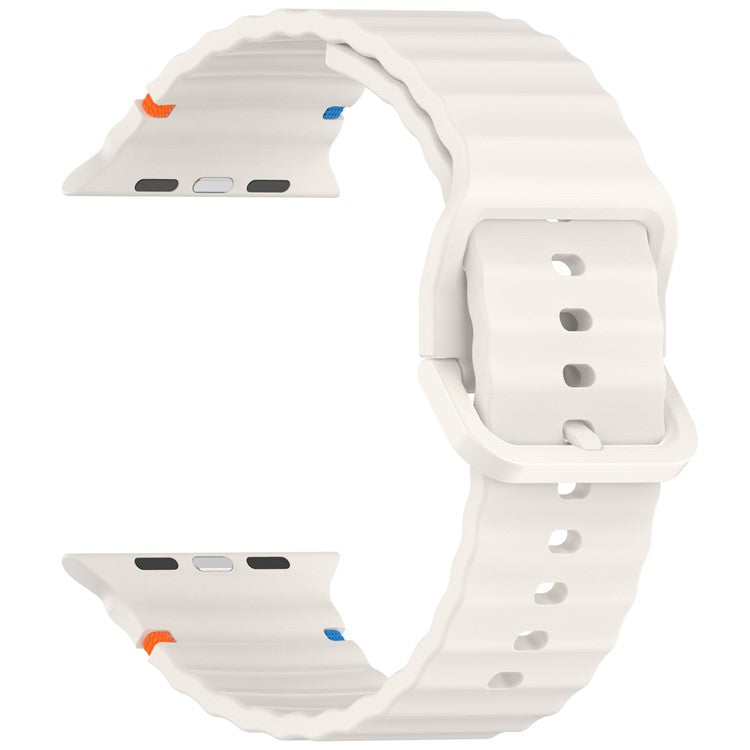 KALEBOL Silicone Strap for Apple Watch Series 10 46mm / Ultra 2 / Ultra 49mm / 9 8 7 45mm / SE (2023) SE (2022) SE 6 5 4 44mm / 3 2 1 42mm Band - Starlight