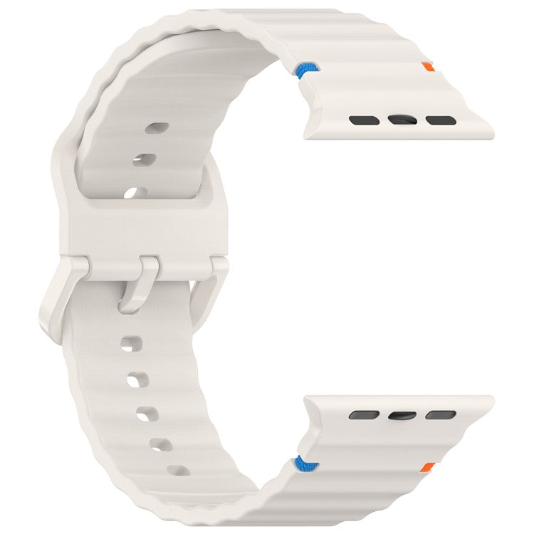 KALEBOL Silicone Strap for Apple Watch Series 10 46mm / Ultra 2 / Ultra 49mm / 9 8 7 45mm / SE (2023) SE (2022) SE 6 5 4 44mm / 3 2 1 42mm Band - Starlight