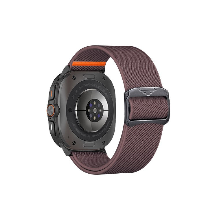 KALEBOL Nylon Strap for Samsung Galaxy Watch Ultra 47mm Elastic Band with Bull Head Buckle - Purple