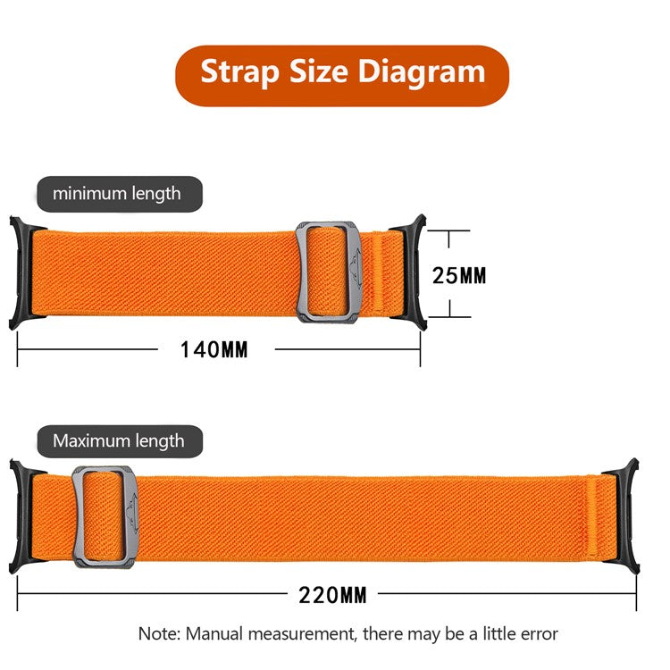 KALEBOL Nylon Strap for Samsung Galaxy Watch Ultra 47mm Elastic Band with Bull Head Buckle - Purple