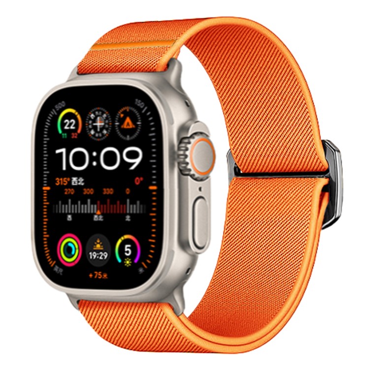 KALEBOL Nylon Strap for Apple Watch Series 10 42mm / 9 8 7 41mm / SE (2023) SE (2022) SE 6 5 4 40mm / 3 2 1 38mm Elastic Band - Orange