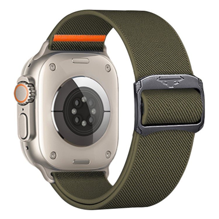 KALEBOL Nylon Strap for Apple Watch Series 10 42mm / 9 8 7 41mm / SE (2023) SE (2022) SE 6 5 4 40mm / 3 2 1 38mm Elastic Band - Army Green