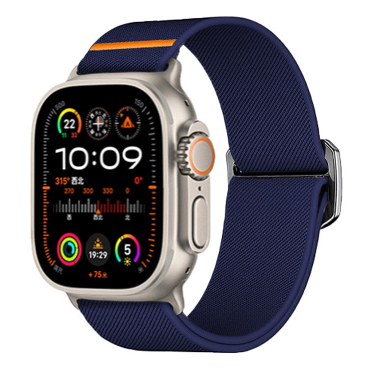 KALEBOL Nylon Strap for Apple Watch Series 10 42mm / 9 8 7 41mm / SE (2023) SE (2022) SE 6 5 4 40mm / 3 2 1 38mm Elastic Band - Midnight Blue