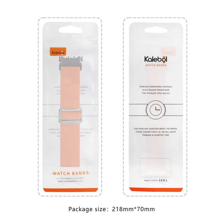 KALEBOL Watch Strap for Samsung Galaxy Watch FE 40mm / Watch7 / Watch6 / Watch 5 / Watch4 Nylon Elastic Band - Black