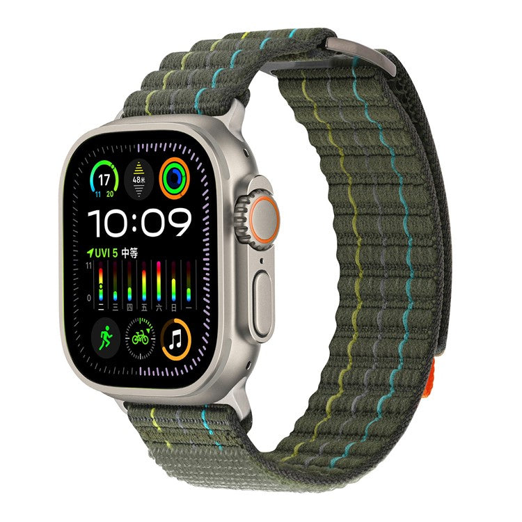 KALEBOL Nylon Sport Band for Apple Watch Series 10 46mm / Ultra 2 Ultra 49mm / 9 8 7 45mm / SE (2023) SE (2022) SE 6 5 4 44mm / 3 2 1 42mm - Green