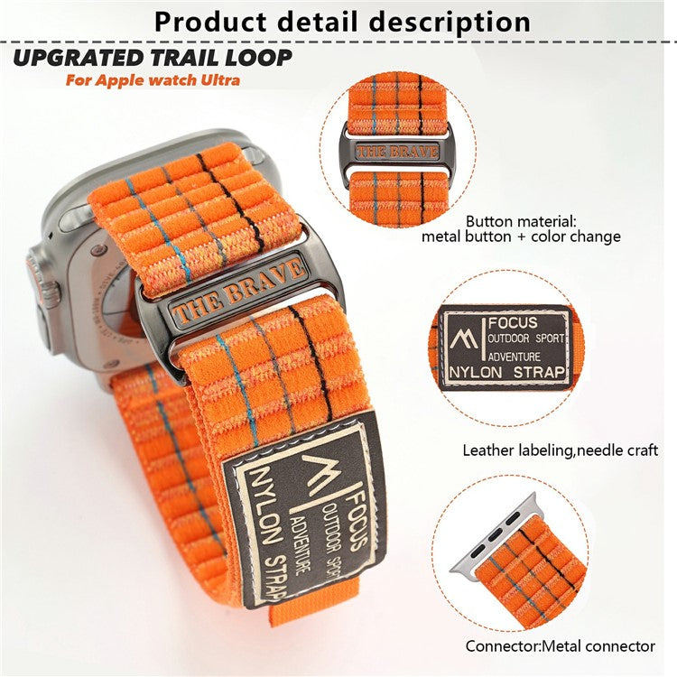 KALEBOL Nylon Sport Band for Apple Watch Series 10 42mm / 9 8 7 41mm / SE (2023) SE (2022) SE 6 5 4 40mm / 3 2 1 38mm - Black