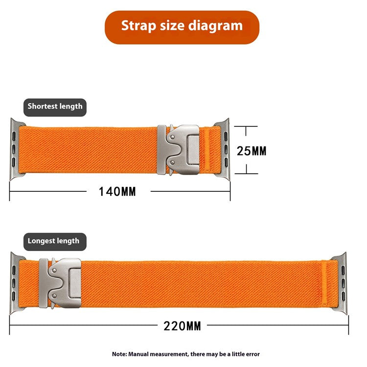Strap for Apple Watch Series 10 42mm / 9 8 7 41mm / SE (2023) SE (2022) SE 6 5 4 40mm / 3 2 1 38mm Elastic Nylon Watch Band - Starlight