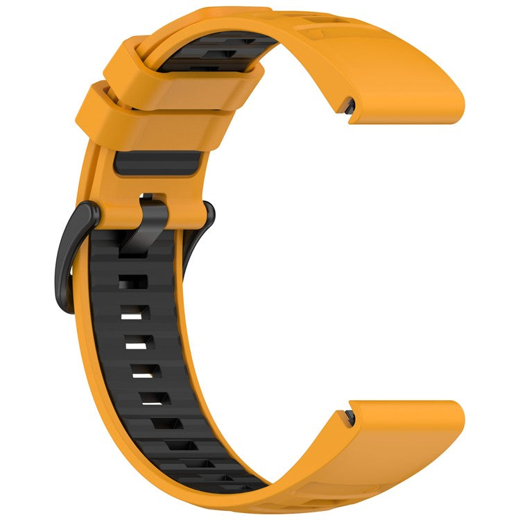 22mm Strap for Garmin Fenix 8 47mm / Fenix E 47mm / Quatix 7 Pro Universal Silicone Watch Band - Orange+Black