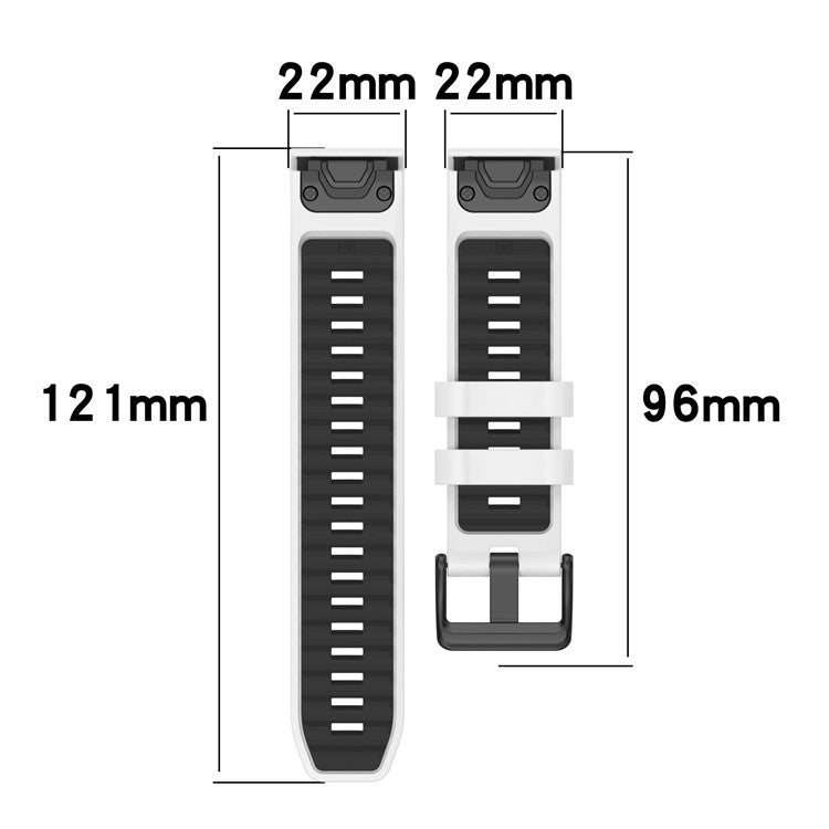 22mm Strap for Garmin Fenix 8 47mm / Fenix E 47mm / Quatix 7 Pro Universal Silicone Watch Band - Orange+Black