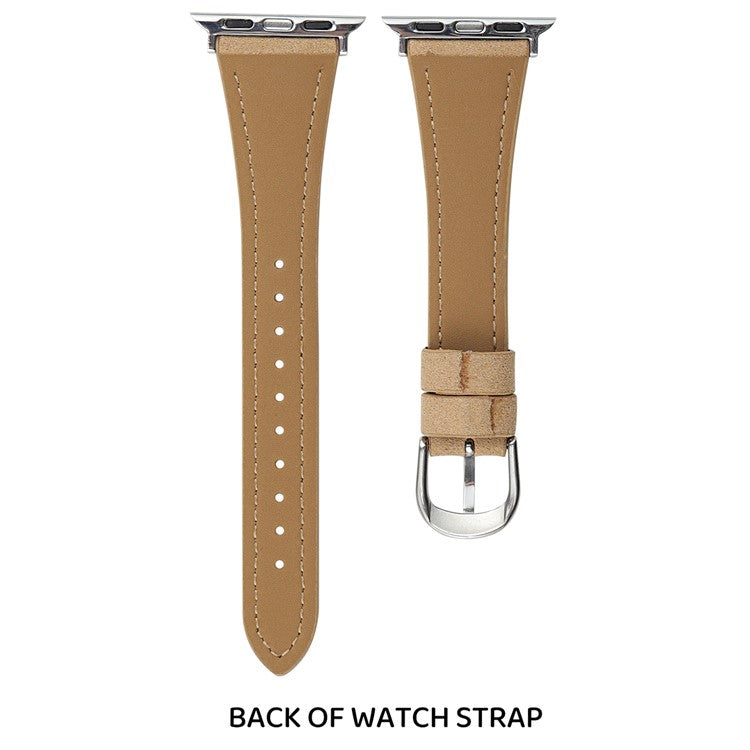 Dog Pattern Leather Band for Apple Watch Series 10 Ultra 9 8 7 SE 6 5 4 3 2 1 46mm 49mm 45mm 44mm 42mm - Khaki