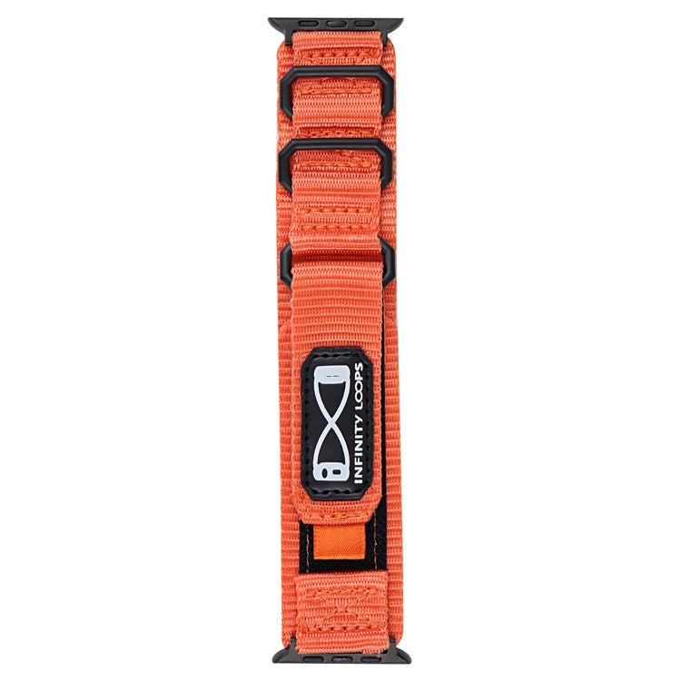 For Apple Watch Series 10 42mm / 9 8 7 41mm / SE (2023) SE (2022) SE 6 5 4 40mm / 3 2 1 38mm Nylon Watch Band - Orange