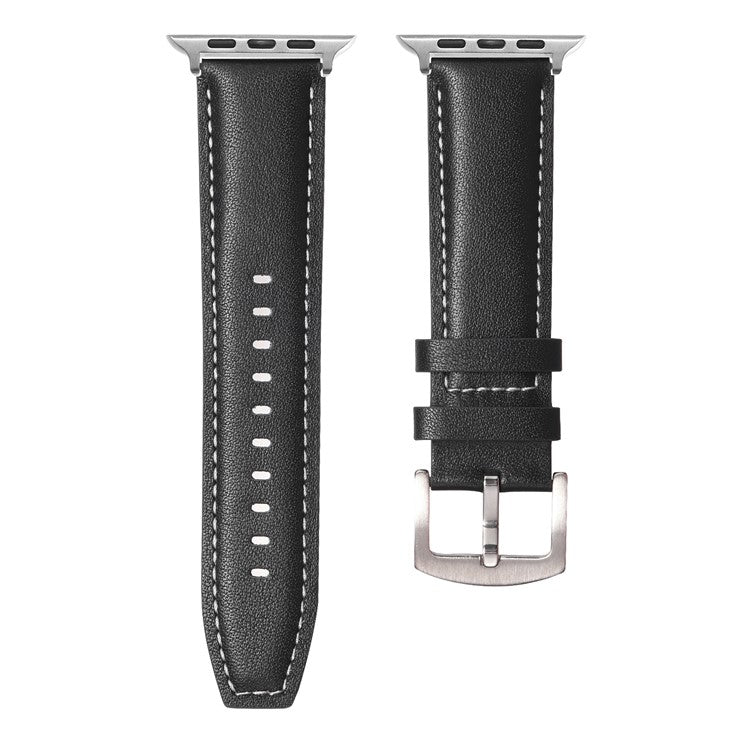For Apple Watch Series 10 42mm / 9 8 7 41mm / SE (2023) SE (2022) SE 6 5 4 40mm / 3 2 1 38mm Flat Textured Watch Strap - Black