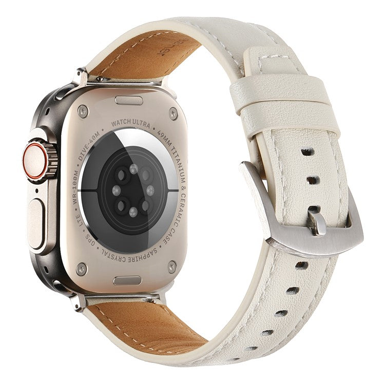 For Apple Watch Series 10 46mm / Ultra 2 Ultra 49mm / 9 8 7 45mm / SE (2023) SE (2022) SE 6 5 4 44mm / 3 2 1 42mm Flat Textured Watch Strap - White