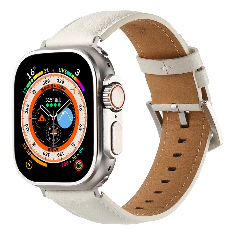 For Apple Watch Series 10 46mm / Ultra 2 Ultra 49mm / 9 8 7 45mm / SE (2023) SE (2022) SE 6 5 4 44mm / 3 2 1 42mm Flat Textured Watch Strap - White