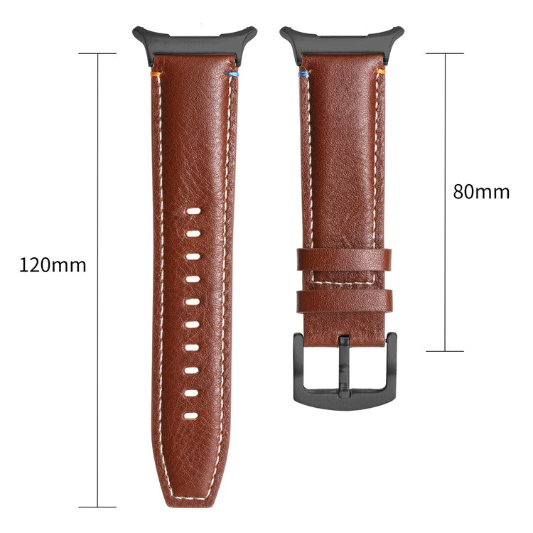 For Samsung Galaxy Watch Ultra 47mm Replacement Strap Genuine Cowhide Leather Watch Band - Matte Olive
