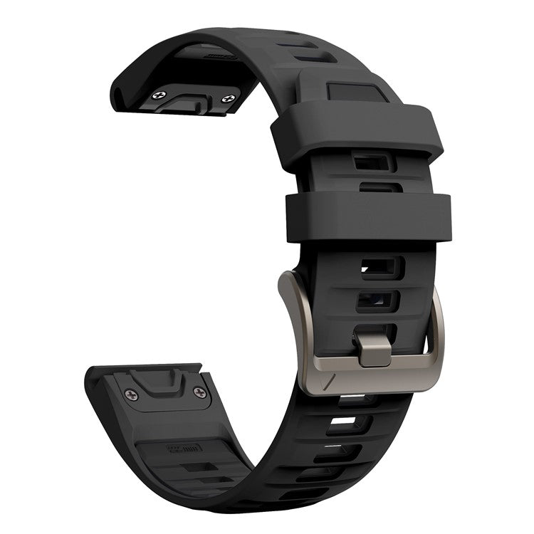 For Garmin Fenix 7X / 7X Pro / 6X / 6X Pro Replacement Band QuickFit 26mm Dual-Color Silicone Watch Strap - Black