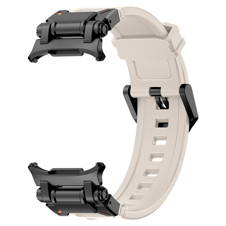 For Samsung Galaxy Watch Ultra 47mm Watch Band Soft TPU Adjustable Wrist Strap - Black+Starlight