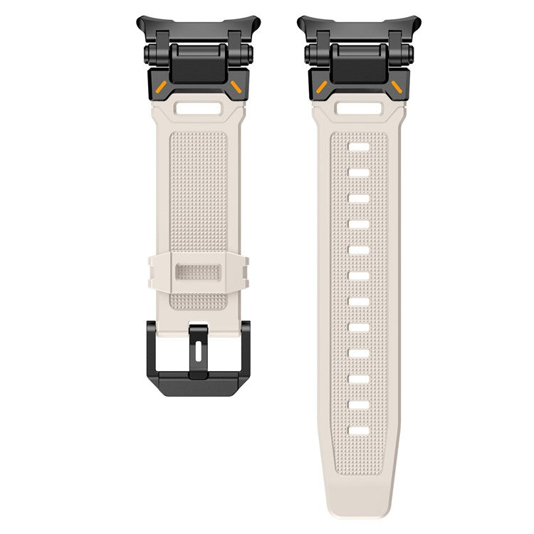 For Samsung Galaxy Watch Ultra 47mm Watch Band Soft TPU Adjustable Wrist Strap - Black+Starlight