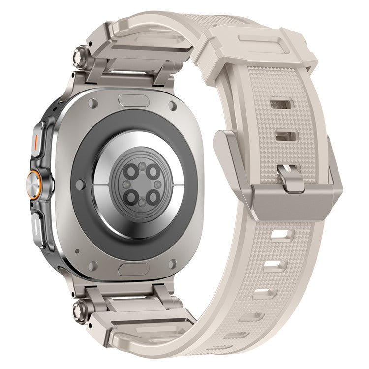 For Samsung Galaxy Watch Ultra 47mm Watch Band Soft TPU Adjustable Wrist Strap - Titanium+Starlight