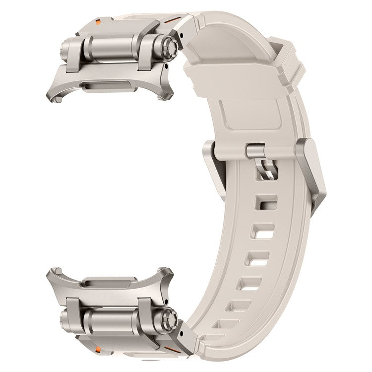 For Samsung Galaxy Watch Ultra 47mm Watch Band Soft TPU Adjustable Wrist Strap - Titanium+Starlight