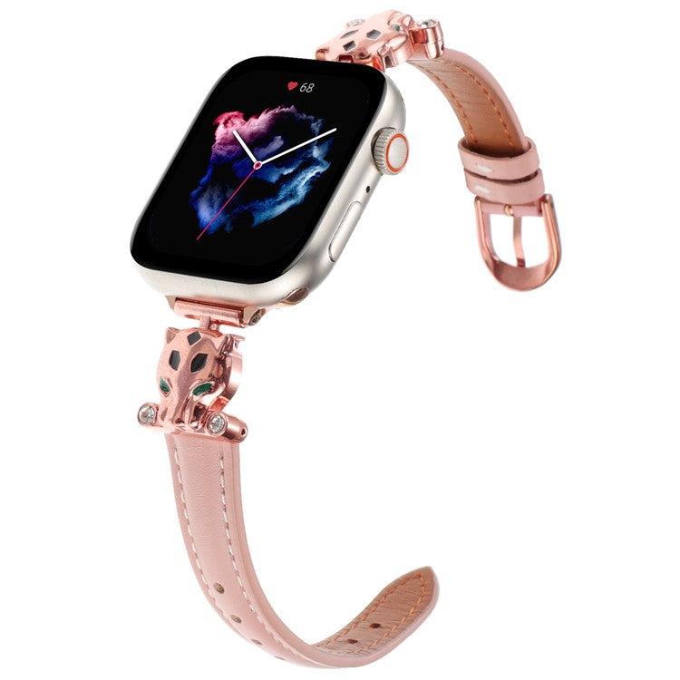 For Apple Watch Series 10 46mm / Ultra 2 Ultra 49mm / 9 8 7 45mm / SE (2023) SE (2022) SE 6 5 4 44mm / 3 2 1 42mm Watch Band - Rose Gold / Pink